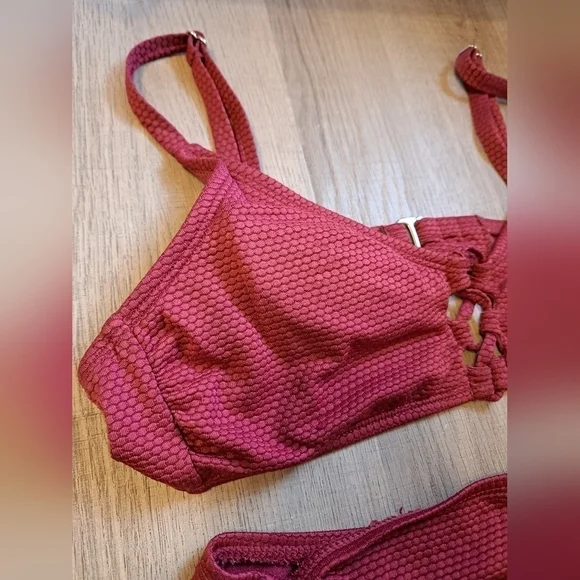 Shade & Shore Red High Waist Bikini Tie Small - Picture 3 of 8